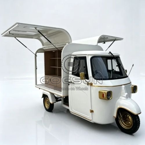 11FT White Piaggio Food Truck for Jewelry Sales