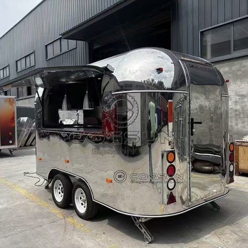 12FT Mirror Airstream Food Trailer for City Streets‌
