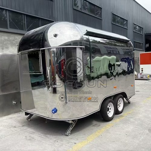 12FT Mirror Airstream Food Trailer for City Streets‌