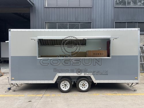 16.5FT White and Gray Square Food Trailer