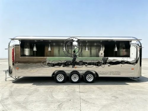23FT Large Mirror Airstream Food Trailer with Lights