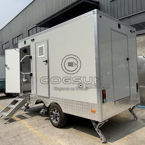 12FT Grey 3 Station Portable Toilet Trailer