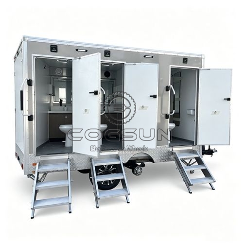 13.8FT Grey 3 Station Portable Toilet Trailer