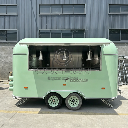 13FT Green Single Window Airstream Food Trailer