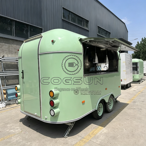 13FT Green Single Window Airstream Food Trailer