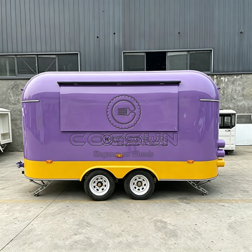 13FT Purple and Yellow Single Window Airstream Food Trailer