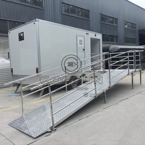 14.8FT White 3 Station Toilet Trailer (ADA Compliant)