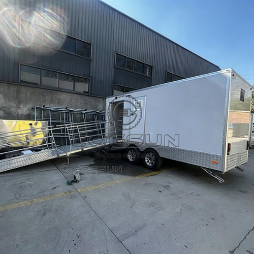 14.8ft White 3-Station Restroom Trailer (Includes ADA-Compliant Unit)