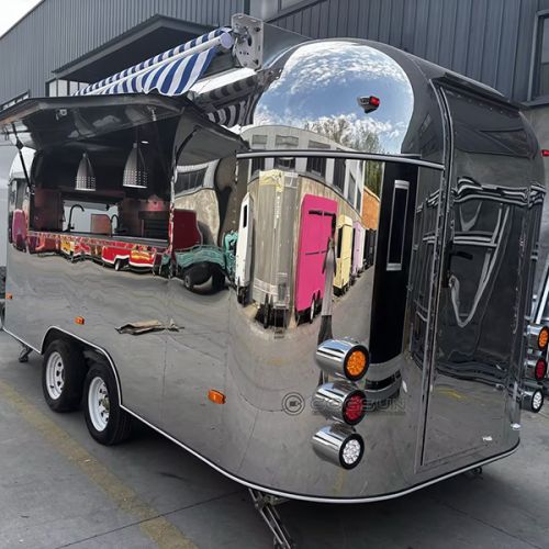 16FT Mirror Polished Airstream Food Trailer Mobile Concession Kitchen