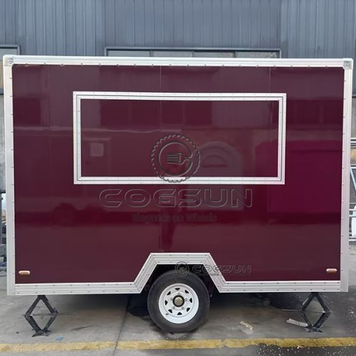 10FT Claret Square Mobile Food Trailer for Catering Business