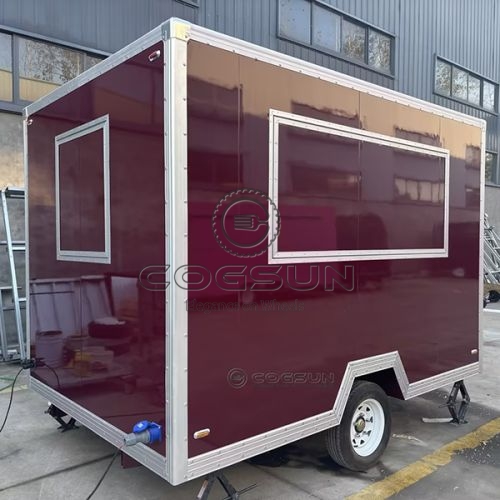 10FT Claret Square Mobile Food Trailer for Catering Business